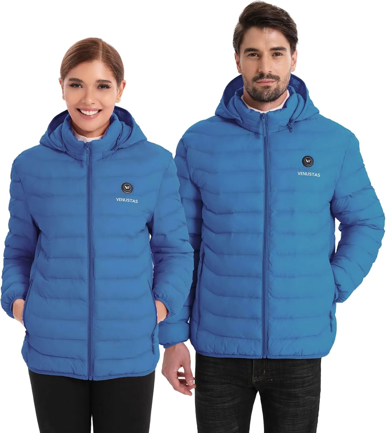 Venustas Unisex Heated Jacket with Battery, Heated Coat for Women and Men with Detachable Hood