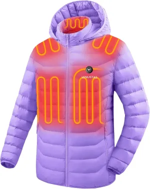 Venustas Unisex Heated Jacket with Battery, Heated Coat for Women and Men with Detachable Hood