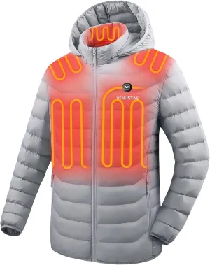 Venustas Unisex Heated Jacket with Battery, Heated Coat for Women and Men with Detachable Hood