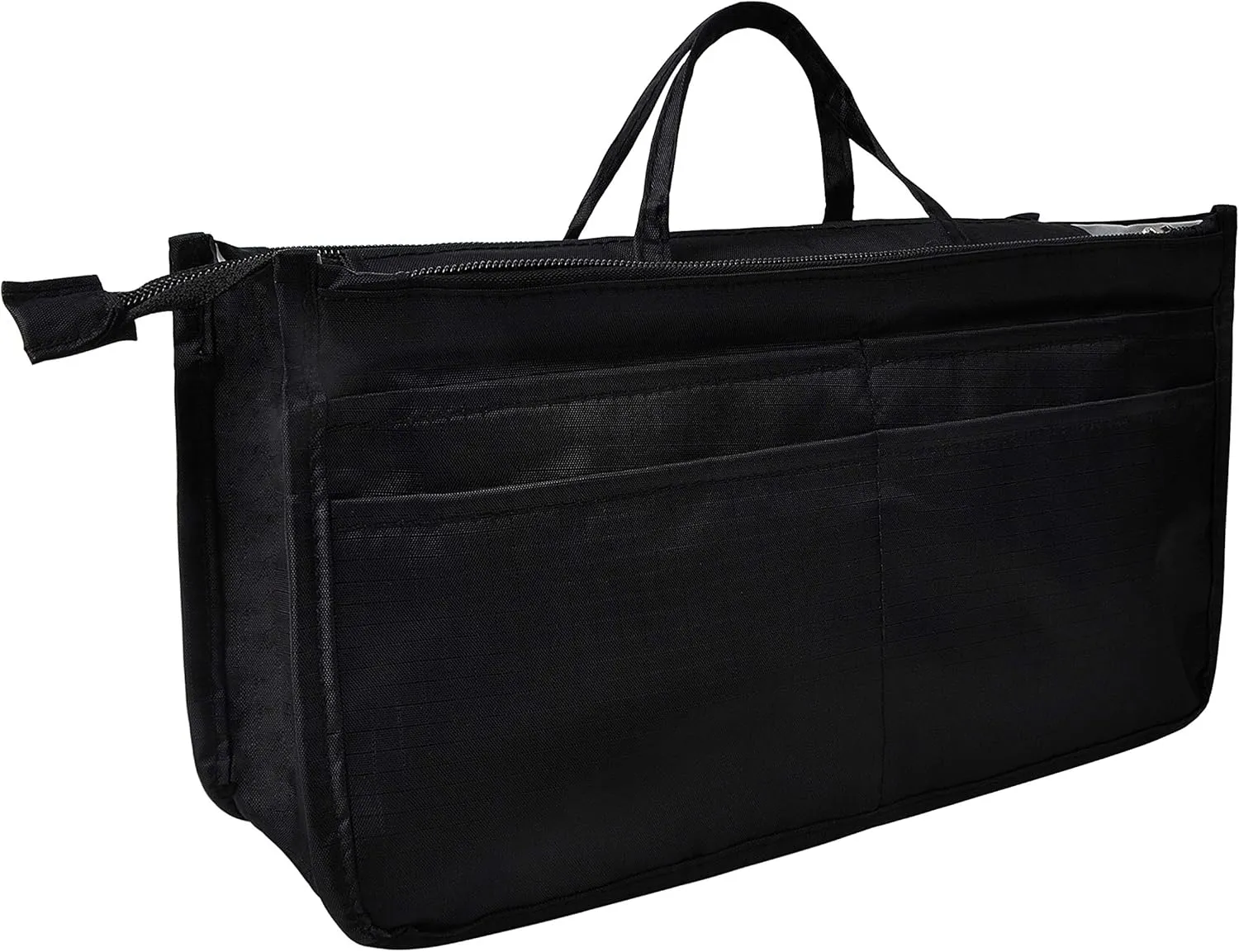Vercord Patterned Purse Handbag Tote Pocketbook Bag Organizer Insert with Zipper Handle for Women Large Black