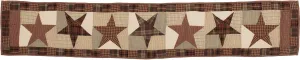 VHC Brands Abilene, Cotton, 13x72, Star Quilted Runner, Red
