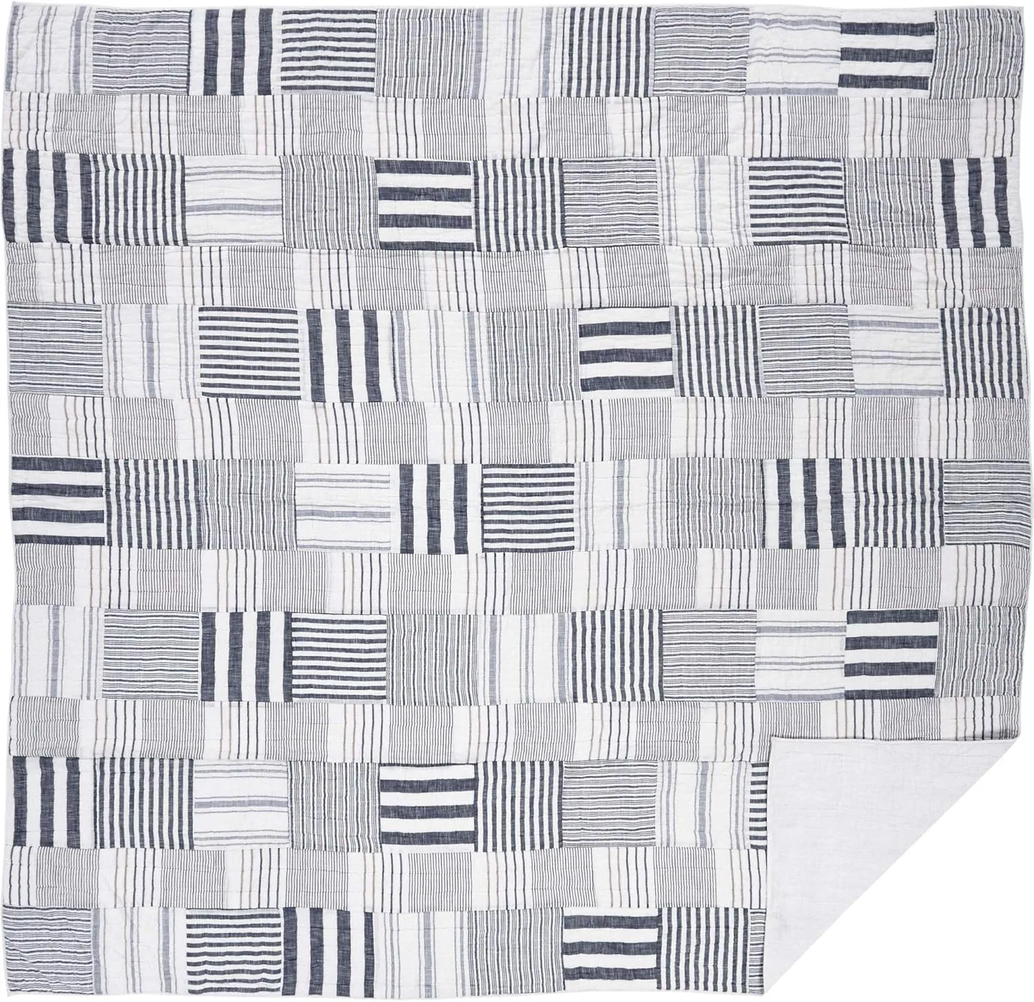 VHC Brands Coastal Farmhouse Bedding-Finn White Quilt, Queen
