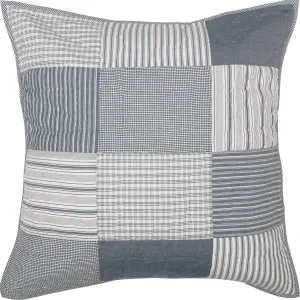 VHC Brands Sawyer Mill™ Blue Farmhouse Decorative Patchwork Hand Quilted Throw Pillow Cushion Cover Cotton Euro Sham 26x26 Bedding Accessory