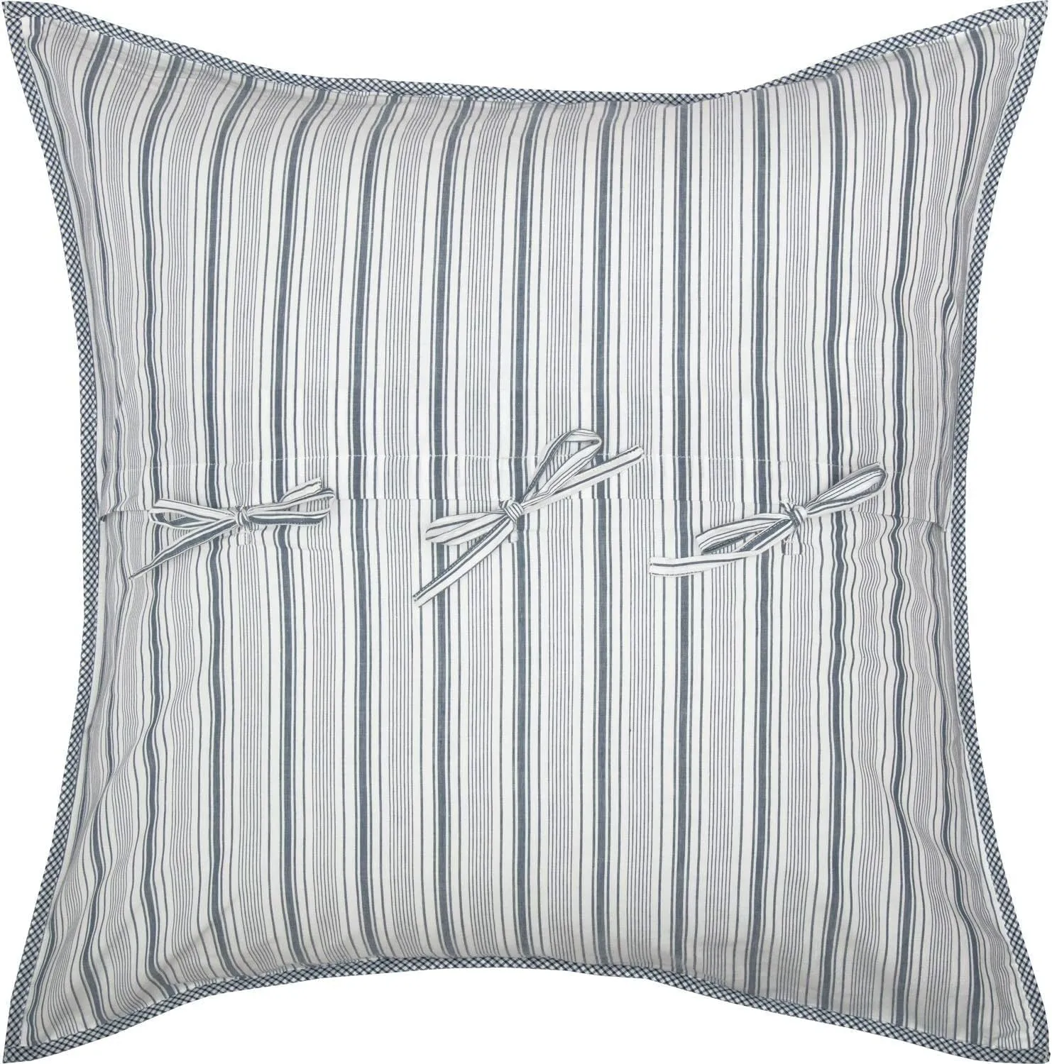 VHC Brands Sawyer Mill™ Blue Farmhouse Decorative Patchwork Hand Quilted Throw Pillow Cushion Cover Cotton Euro Sham 26x26 Bedding Accessory