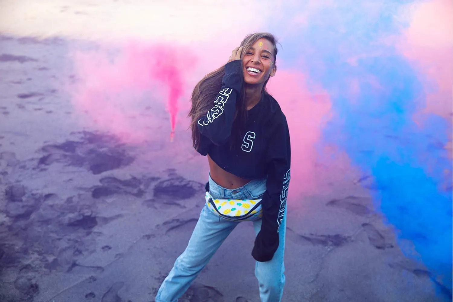 Vibe Festival Gear Fanny Pack for Men Women - Many Prints - Black Holographic Silver Gold Cute Waist Bag for Festival Rave Hiking Running Cycling