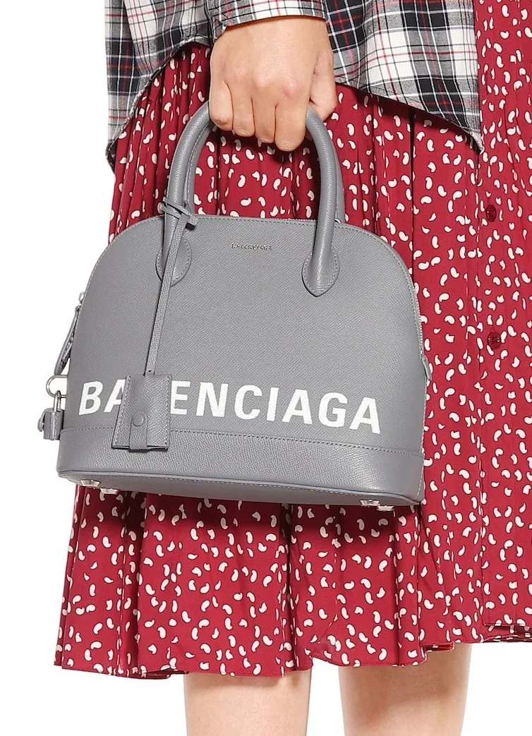 Ville S Leather Tote, Gray