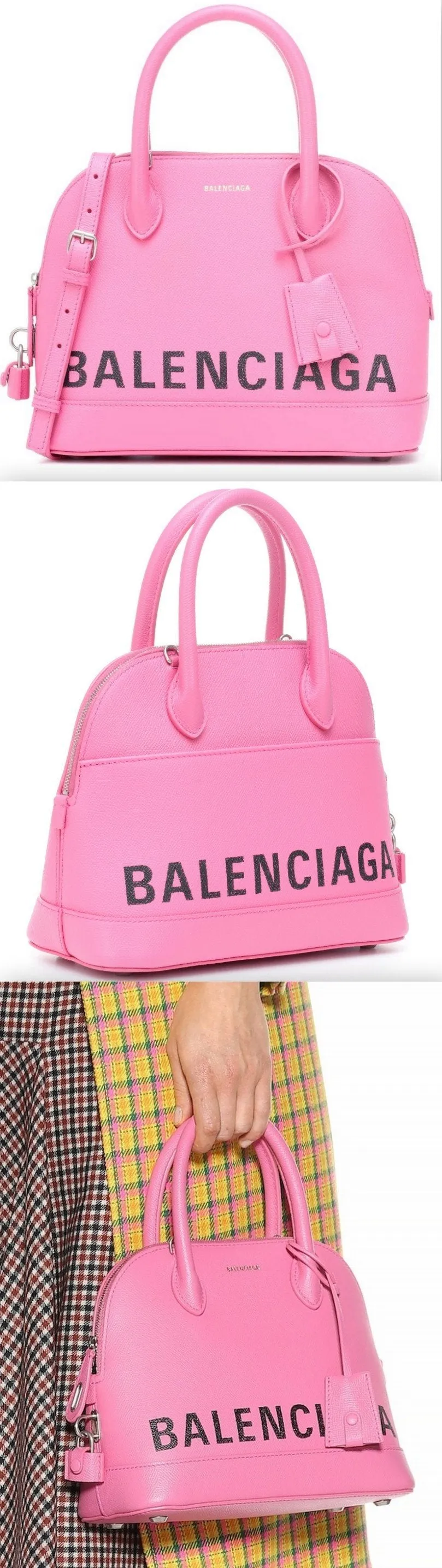 Ville S Leather Tote, Pink