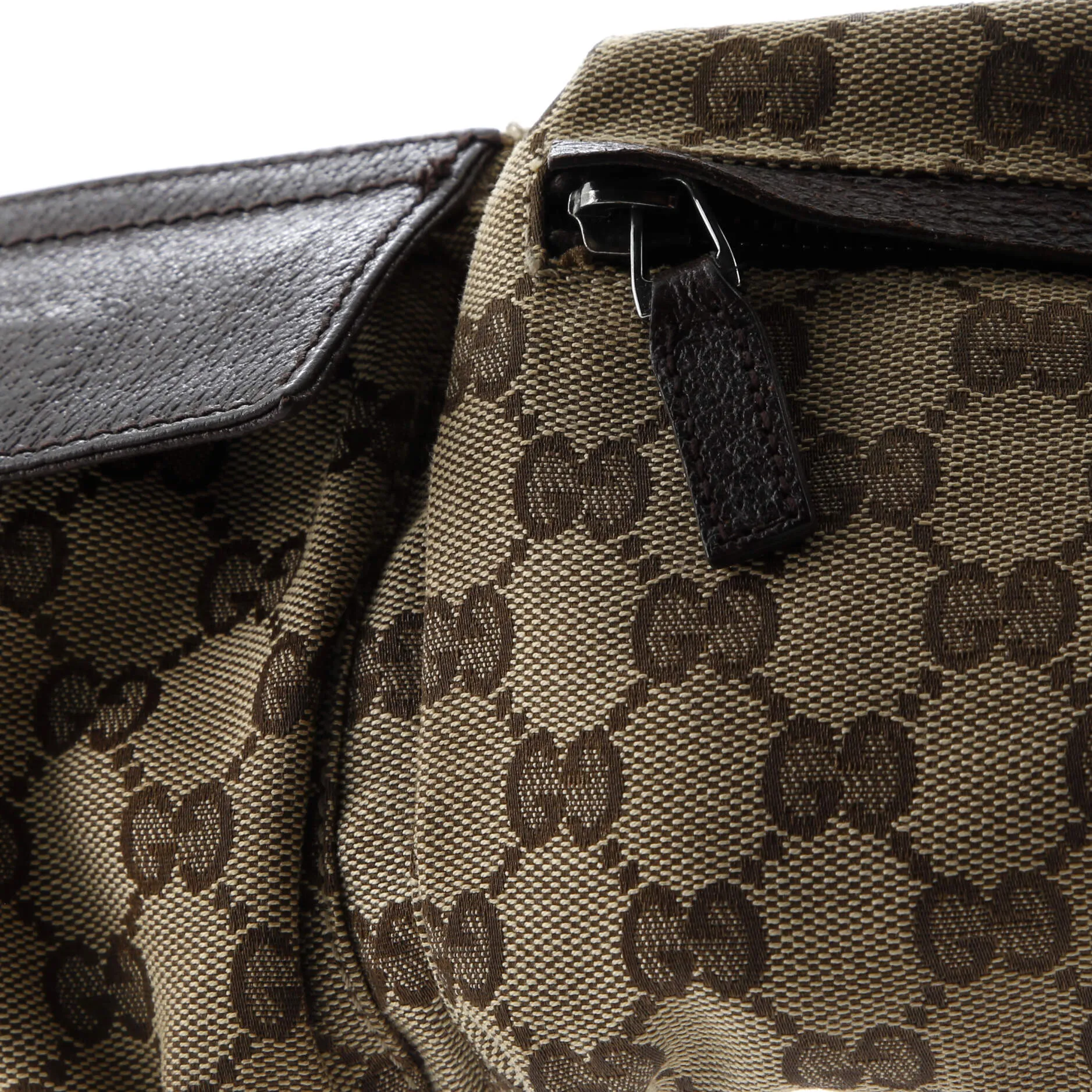 Vintage Double Belt Bag GG Canvas with Leather