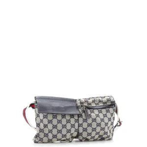 Vintage Double Belt Bag GG Canvas with Leather