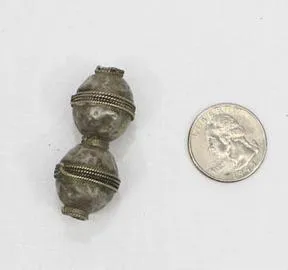 Vintage Double Metal Trade Beads
