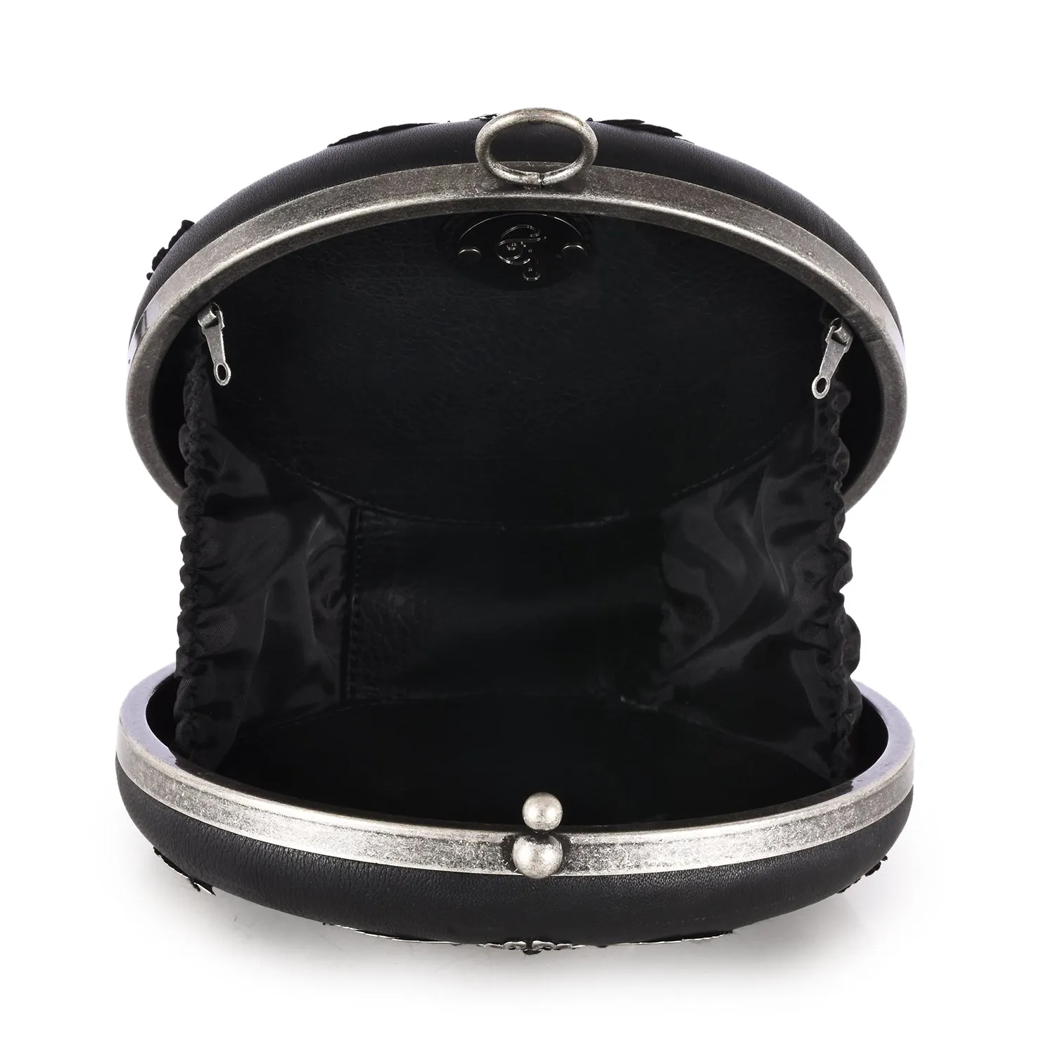 Vintage Heart Round Box Clutch