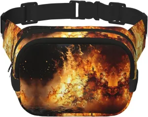 volcano print Fashion Waist Packs Crossbody Belt Bag Fanny Pack for Women Crossbody for Traveling Running
