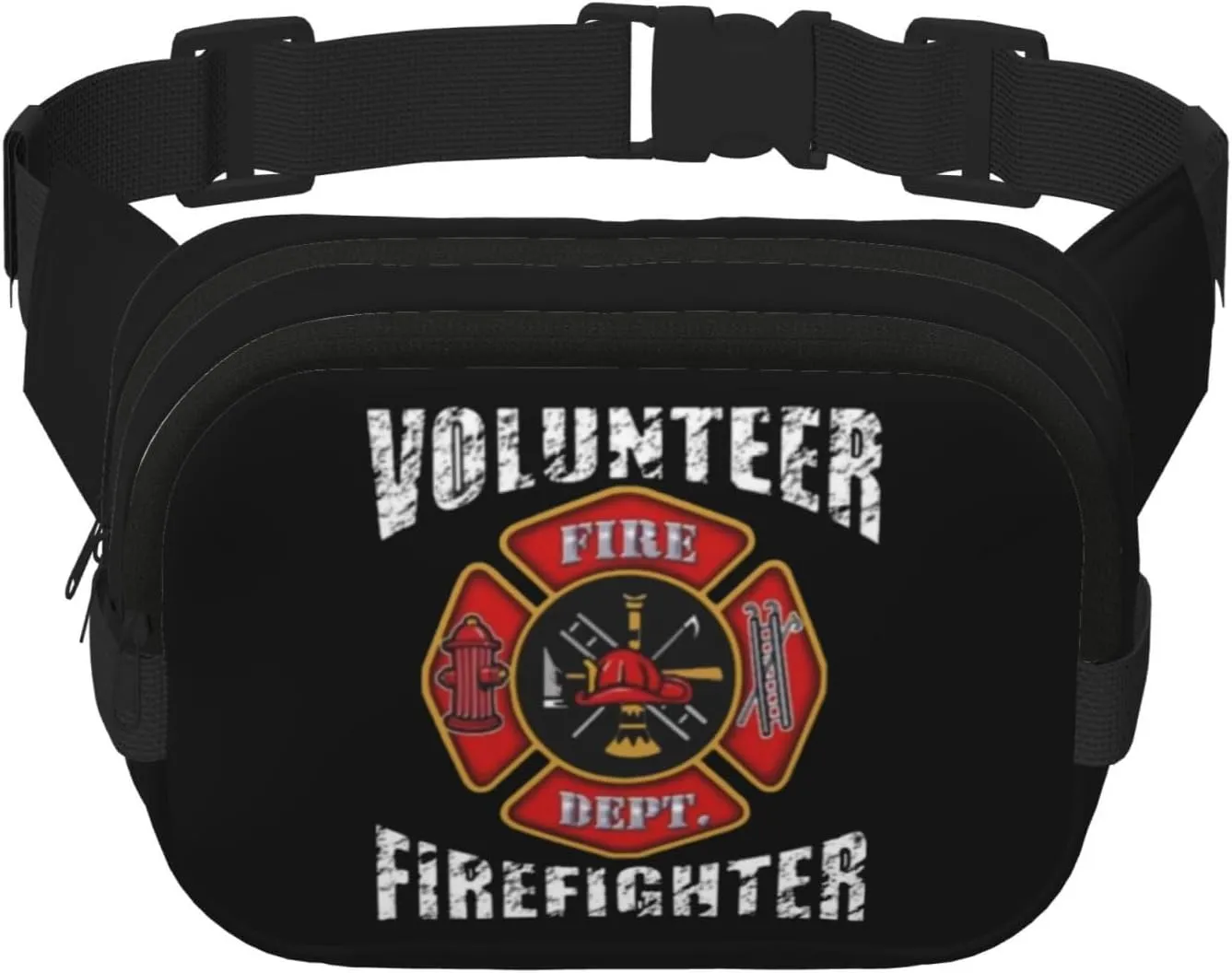 Volunteer Firefighters Waist Pack Bag Fanny Pack for Men&Women Hip Bum Bag with Adjustable Strap for Outdoors Workout Traveling Casual Running Hiking Cycling