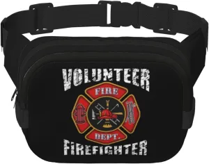 Volunteer Firefighters Waist Pack Bag Fanny Pack for Men&Women Hip Bum Bag with Adjustable Strap for Outdoors Workout Traveling Casual Running Hiking Cycling