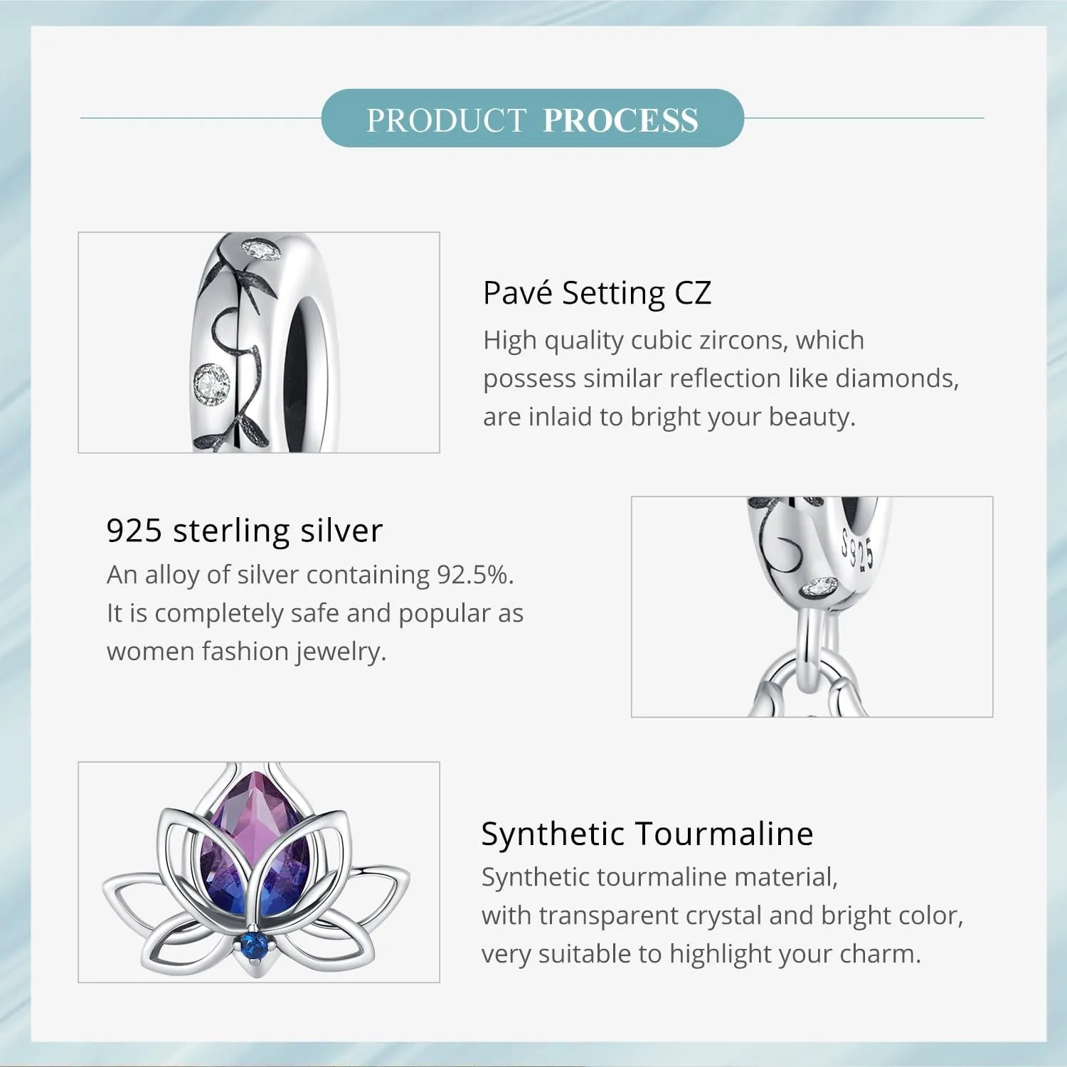 VOROCO Charm 925 Sterling Silver Bracelet Necklace Pendant Bead Charms Jewelry Gift for Women Mother Daughter Grandma Family Friends