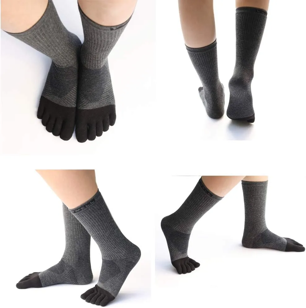 VWELL Toe Socks Cotton Athletic Running Five Finger Socks 3 Pairs,Size 7-11
