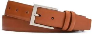 W. Kleinberg Men's Semi Matte Calf with Brushed Nickel Buckle Belt