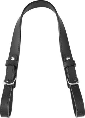 WADORN Leather Purse Strap Replacement, 17.9 Inch Adjustable Handbag Handles Strap Cowhide Leather Bag Handles DIY Bag Purse Making Accessories for Satchel Tote Crossbody Bag, Black