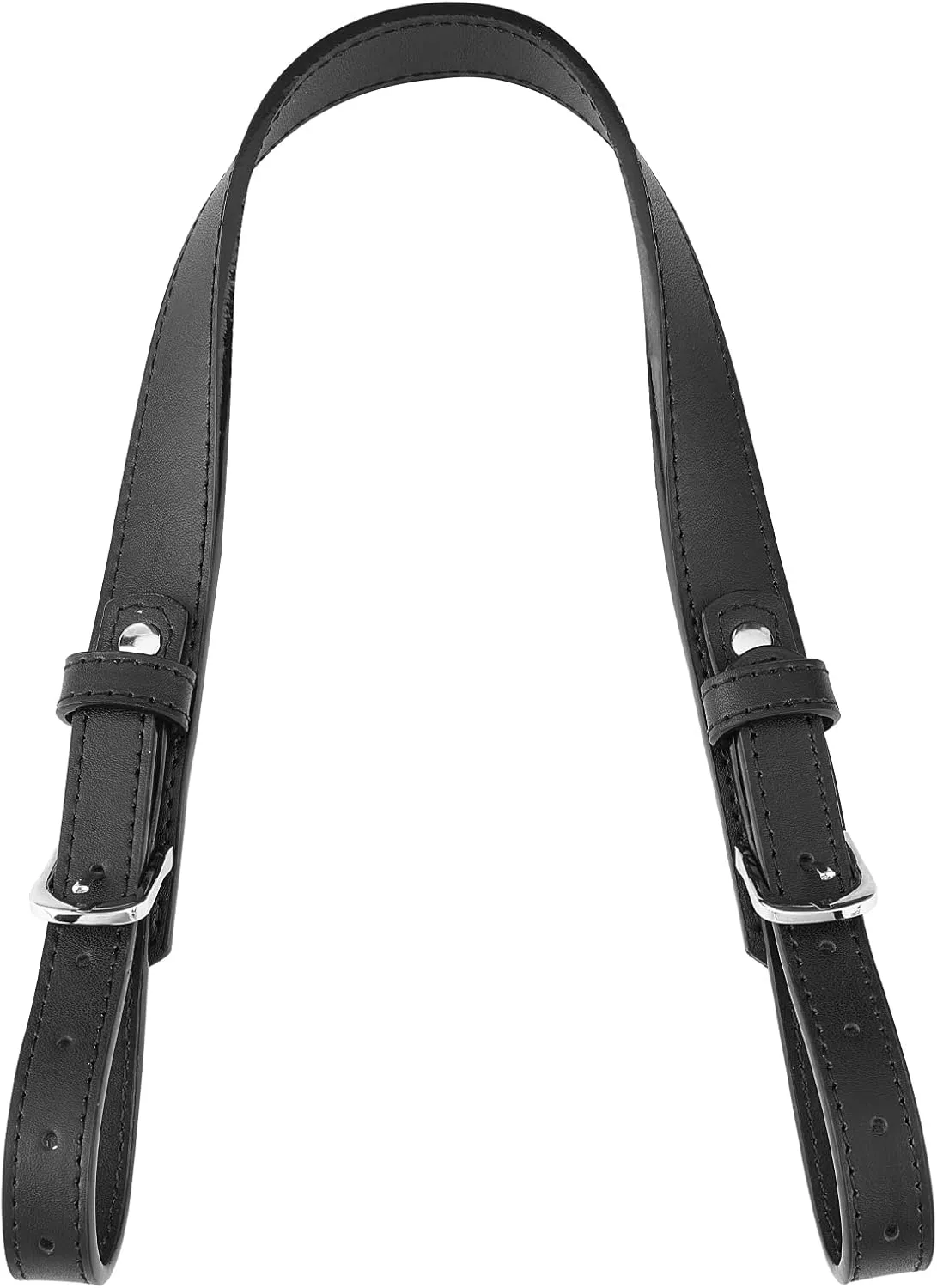 WADORN Leather Purse Strap Replacement, 17.9 Inch Adjustable Handbag Handles Strap Cowhide Leather Bag Handles DIY Bag Purse Making Accessories for Satchel Tote Crossbody Bag, Black