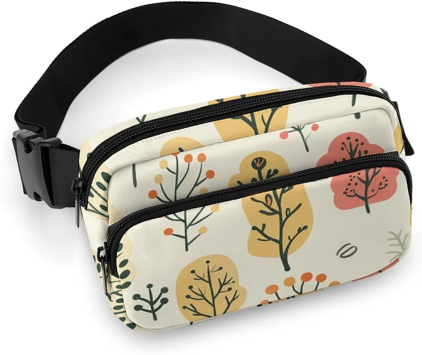 Waist Bag Crossbody Bag with Multiple Pockets Travel Trees And Bushes Printed Chest Bag Fanny Pack