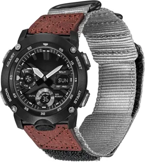 Watch Band Strap for Casio GA-2000 PRG-600/650 PRW-6600, Super Rugged Nylon Sports Strap（Band Width : 24mm）