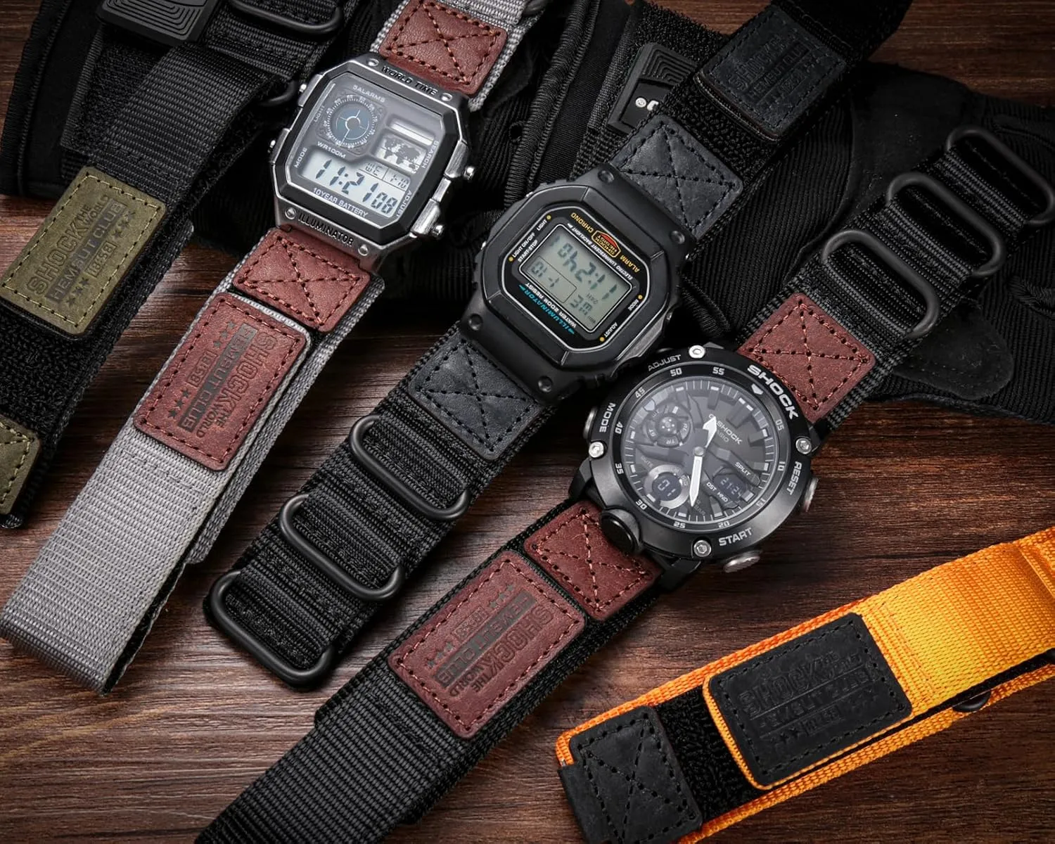 Watch Band Strap for Casio GA-2000 PRG-600/650 PRW-6600, Super Rugged Nylon Sports Strap（Band Width : 24mm）