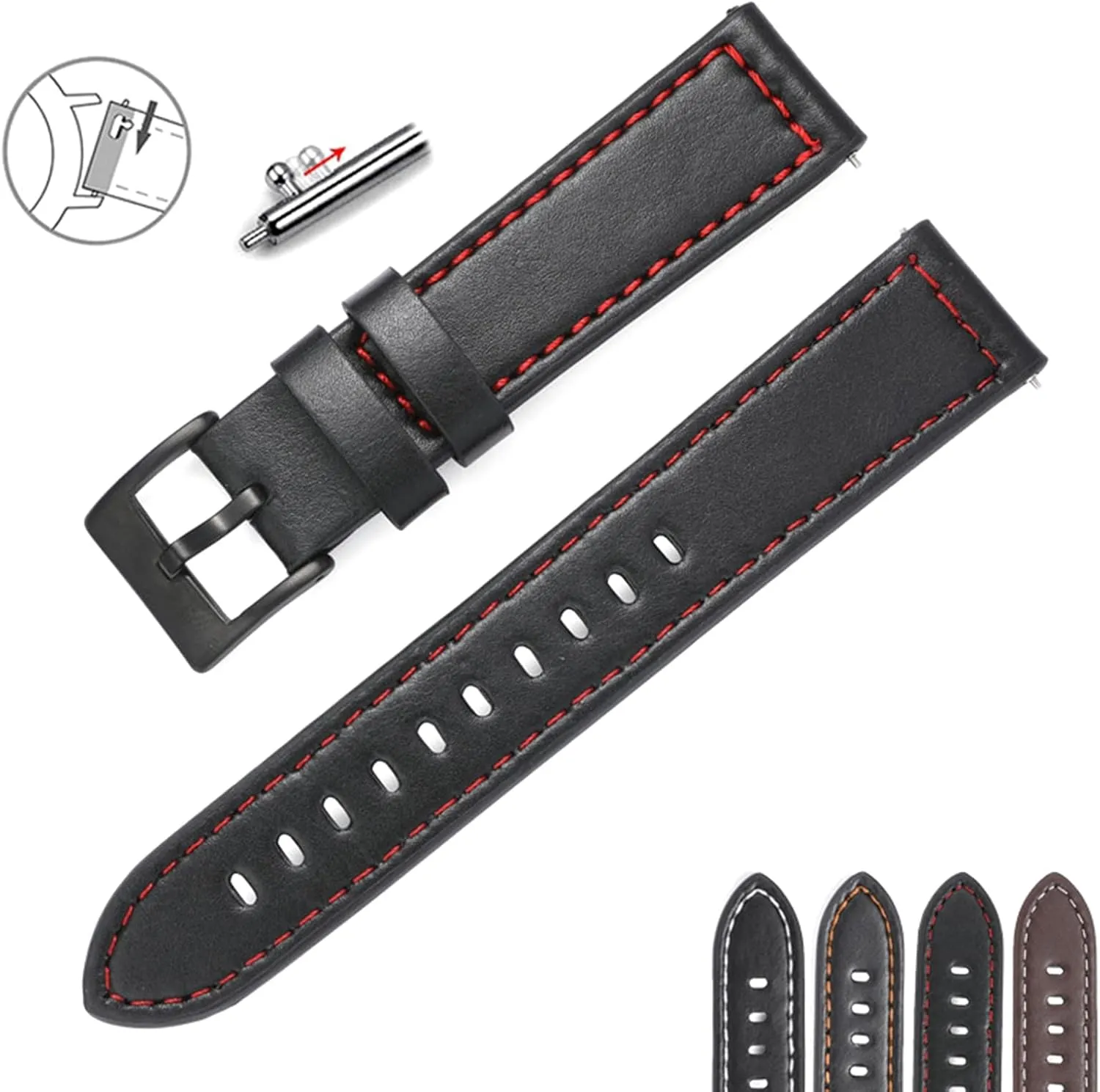 Watch straps,20mm/22mm Men Women Genuine Leather Watch Strap for Smart Watch Sport Wear-resistant Watchband Replacement