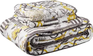 Waverly Traditions Set in Spring 3 Piece Quilted Pattern Bedding Set, King Bed Set with 2 Pillow Shams and Quilt, All Season and Machine Washable King Quilt Bedding Set, Sterling