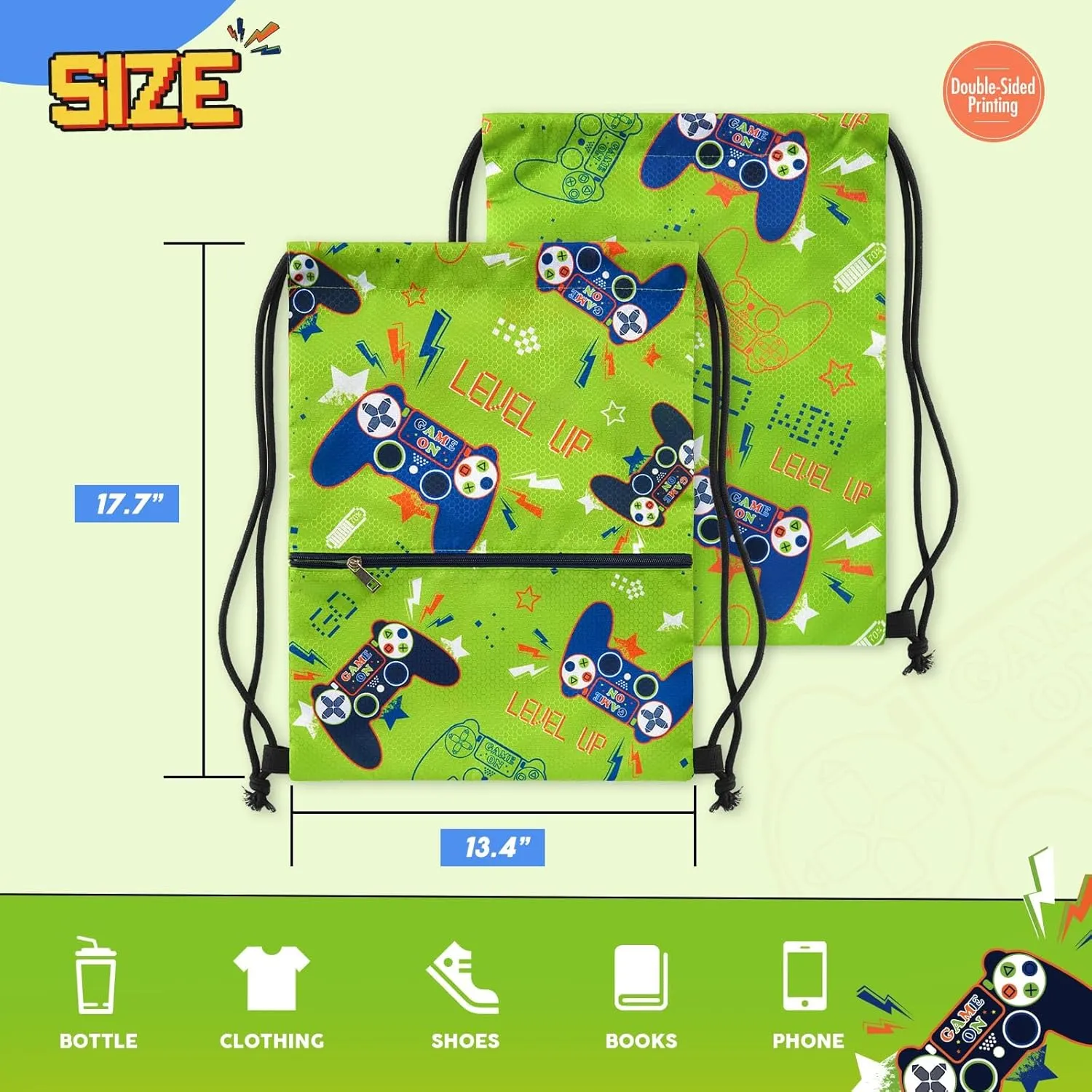 WAWSAM Drawstring Backpack - Drawstring Bags for Kids Swim Bag for Beach