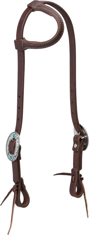 Weaver Leather 10-0606 Working Tack Designer Hardware Sliding Ear Headstall, Feather