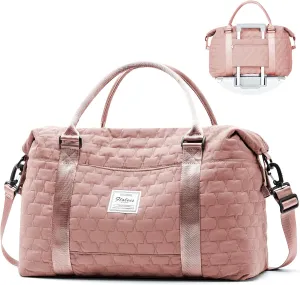 Weekender Duffel Bags for Women Men, Travel Totes Bag for Airplane, Cute Sports Gym Dance Bag Overnight Luggage Bag with Wet Pocket, Carry On Hospital Bag for Labor and Delivery (Large,Pink)