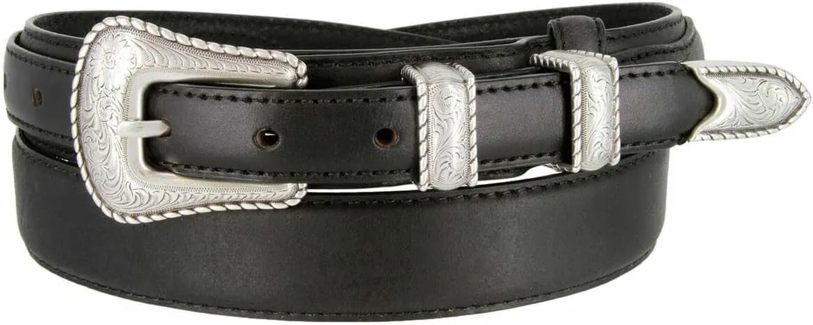Western Buckle Belt Oil Tanned Genuine Leather Ranger Belt 1-3/8"(35mm) Taper to 3/4"(19mm) Wide-Multiple choices