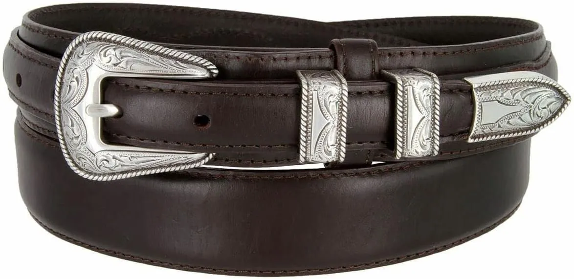 Western Buckle Belt Oil Tanned Genuine Leather Ranger Belt 1-3/8"(35mm) Taper to 3/4"(19mm) Wide-Multiple choices