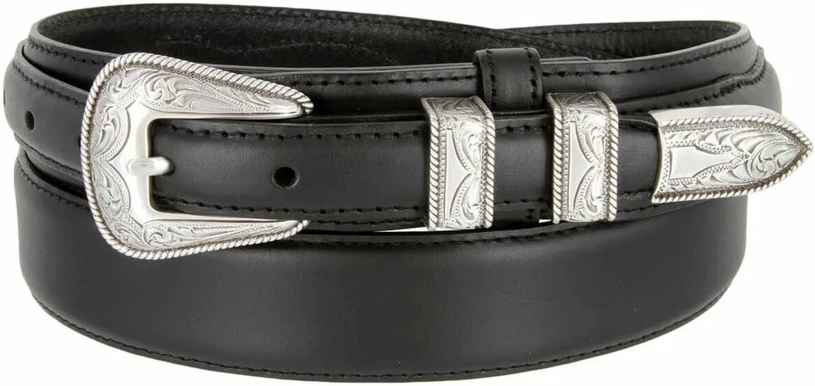 Western Buckle Belt Oil Tanned Genuine Leather Ranger Belt 1-3/8"(35mm) Taper to 3/4"(19mm) Wide-Multiple choices