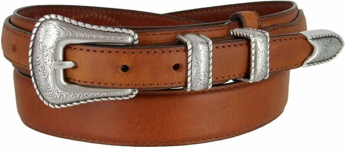 Western Buckle Belt Oil Tanned Genuine Leather Ranger Belt 1-3/8"(35mm) Taper to 3/4"(19mm) Wide-Multiple choices