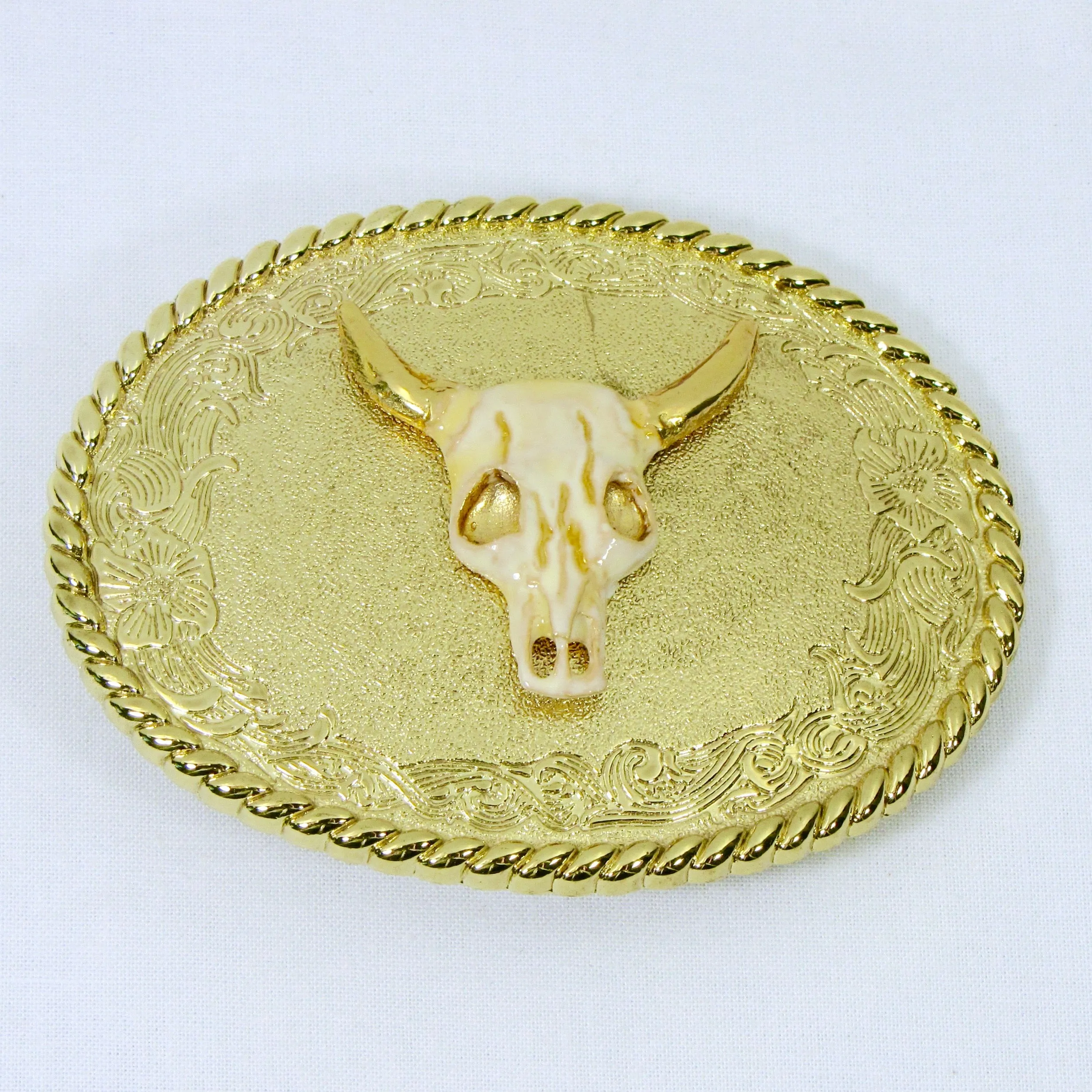 Western Cow Skull Buckle