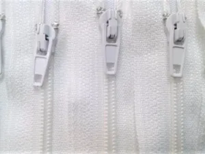 White #501 Generic Nylon Zippers 12-22 Inches #3 Coil Closed Bottom