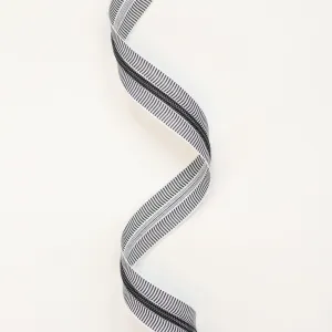 White & Black Striped #5 Zipper Tape from Sallie Tomato