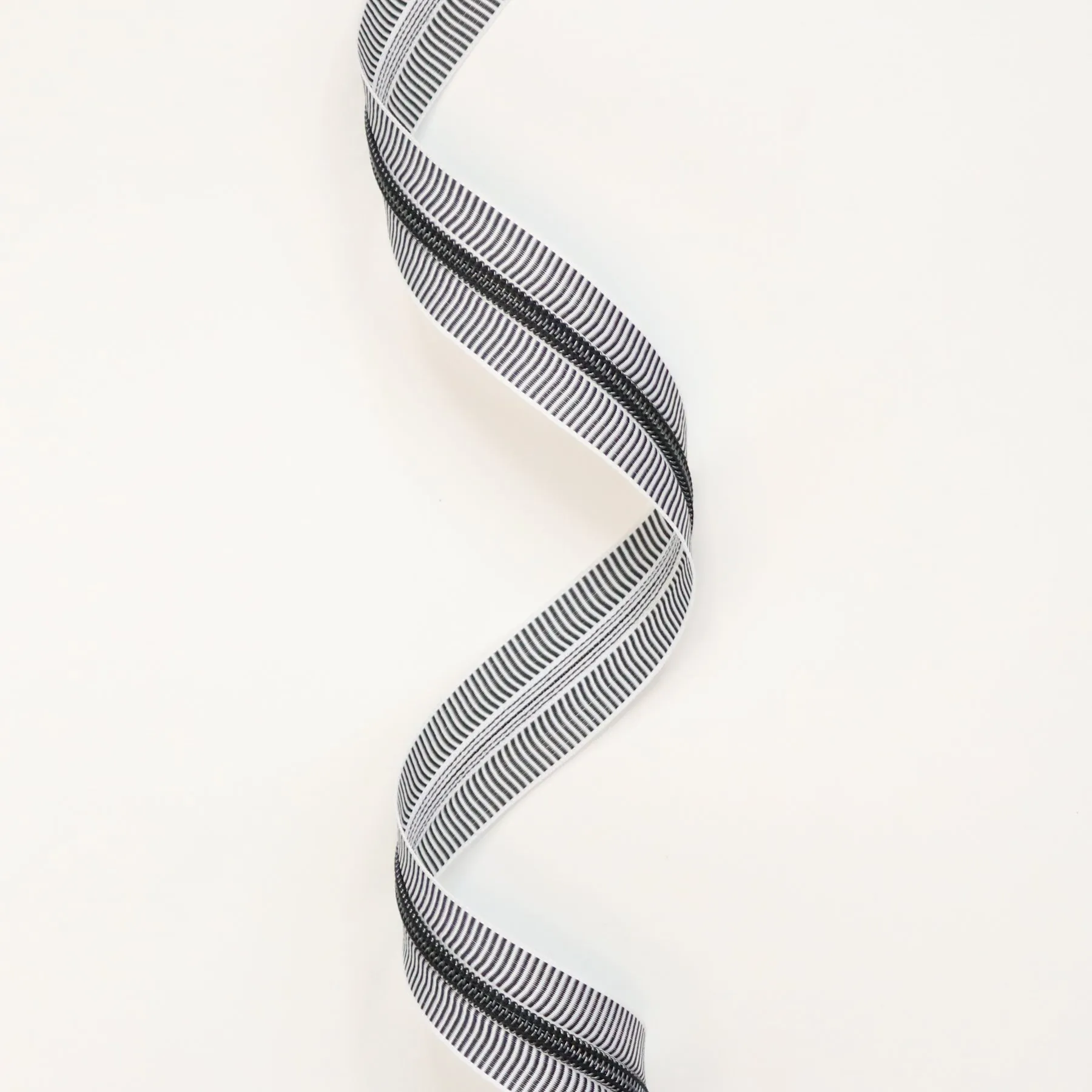 White & Black Striped #5 Zipper Tape from Sallie Tomato