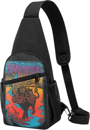 Widespread Music Panic Backpack Crossbody Sling Bag Daypack Fanny Pack Cross Body Bag for Men and Women Chest Bag Travel Hiking Daypack