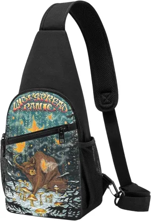 Widespread Music Panic Backpack Crossbody Sling Bag Daypack Fanny Pack Cross Body Bag for Men and Women Chest Bag Travel Hiking Daypack