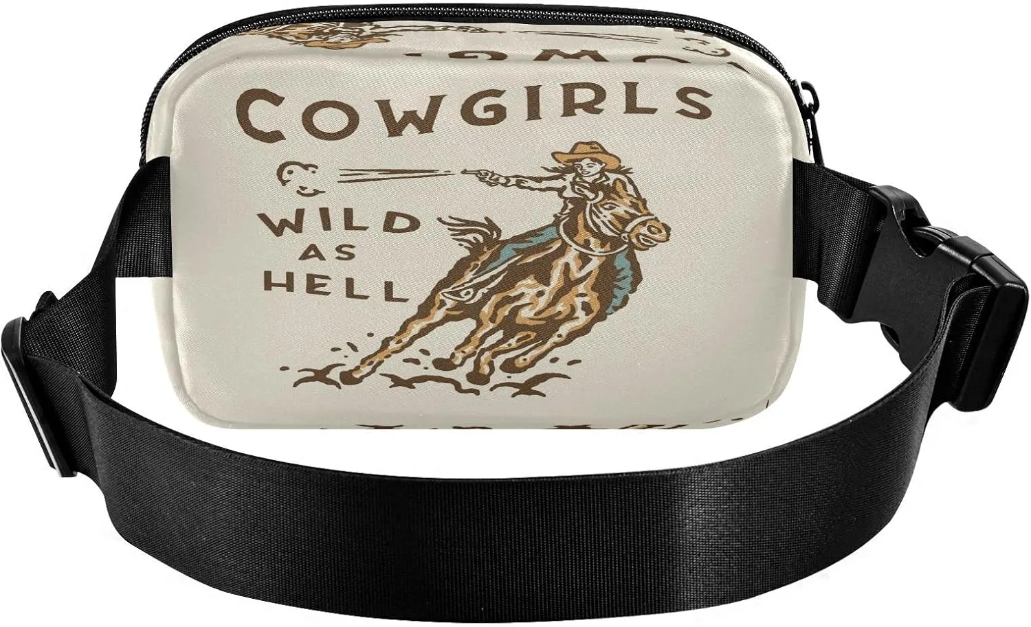 Wild West Rodeo Cowgirl Belt Bag for Women Men Fanny Pack Small Waist Pouch Crossbody Bags for Outdoor Hiking Running Travel
