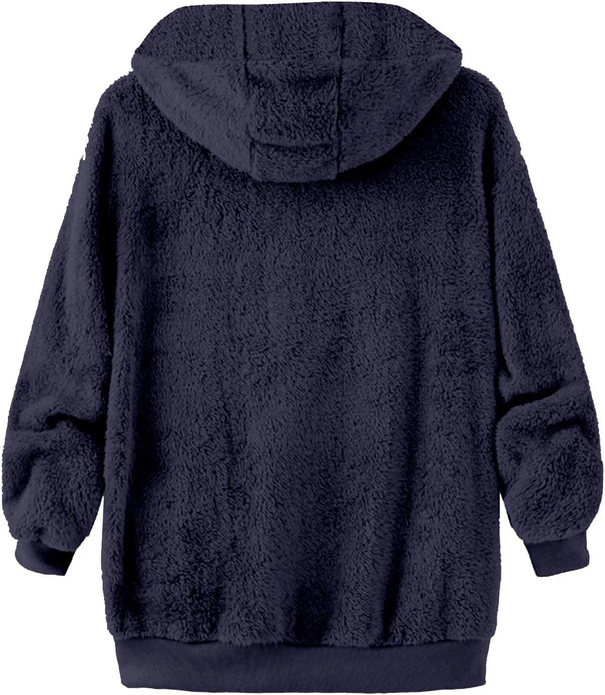Winter Coats for Women Fuzzy Fleece Jacket Zipper Hooded Color Block Patchwork Cardigan Sherpa Outerwear with Pocket