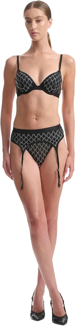 Wolford Sheer Logo Sparkle Stocking Belt For Women Elegant Adjustable Lingerie Accessory for Sophisticated Style