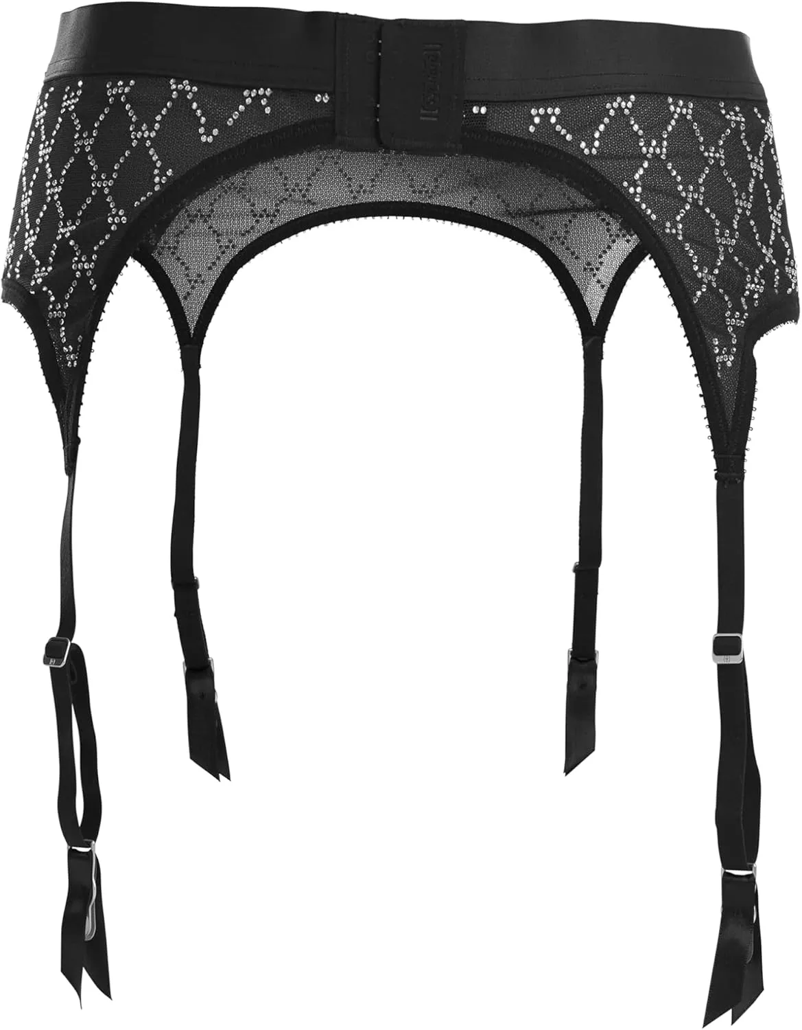 Wolford Sheer Logo Sparkle Stocking Belt For Women Elegant Adjustable Lingerie Accessory for Sophisticated Style