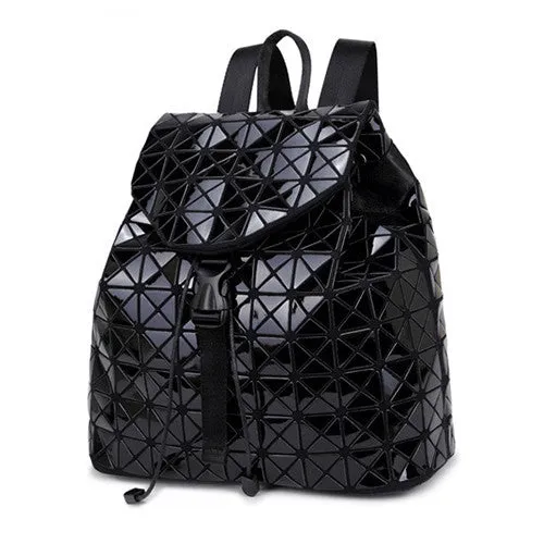 Women backpack geometric patchwork diamond lattice backpack famous brand drawstring bag