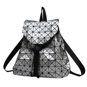 Women backpack geometric patchwork diamond lattice backpack famous brand drawstring bag