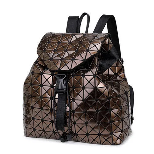 Women backpack geometric patchwork diamond lattice backpack famous brand drawstring bag