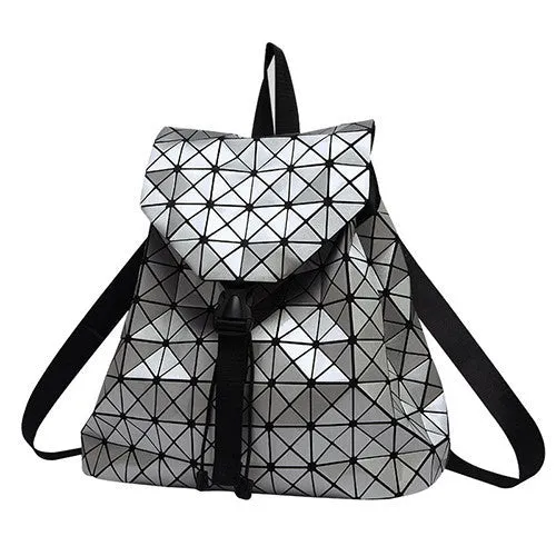 Women backpack geometric patchwork diamond lattice backpack famous brand drawstring bag