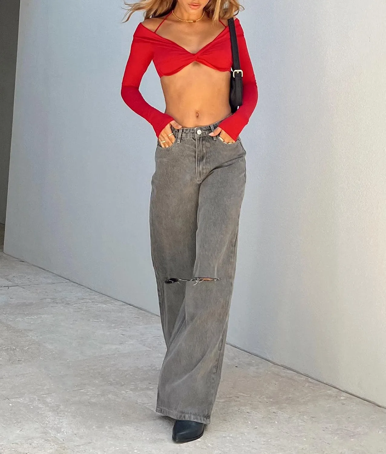 Women Baggy Y2K Jeans Vintage Low Waisted Straight Leg Denim Pants E-Girl Streetwear Clubwear